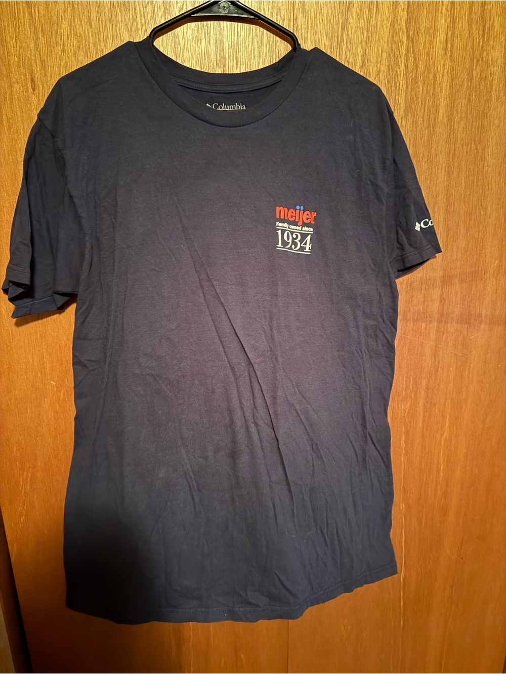 Columbia Navy Short-Sleeve Tee with Meijer 1934 Chest Logo